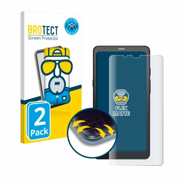 Parte frontale di una confezione del prodotto con il logo del marchio BROTECT. Accanto è raffigurato il dispositivo Boox Palma