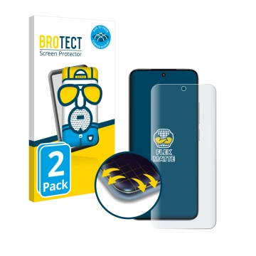 Parte frontale di una confezione del prodotto con il logo del marchio BROTECT. Accanto è raffigurato il dispositivo Xiaomi 14 