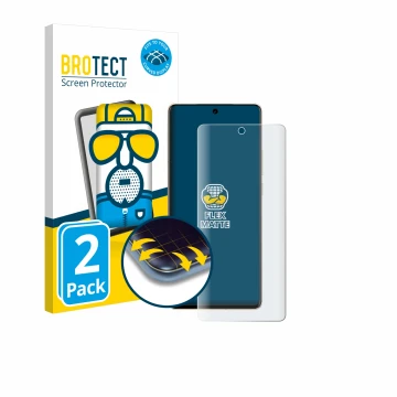 Parte frontale di una confezione del prodotto con il logo del marchio BROTECT. Accanto è raffigurato il dispositivo Vivo X100 