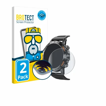 Parte frontale di una confezione del prodotto con il logo del marchio BROTECT. Accanto è raffigurato il dispositivo Lemfo Smar
