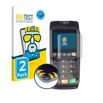 Parte frontale di una confezione del prodotto con il logo del marchio BROTECT. Accanto è raffigurato il dispositivo ingenico D