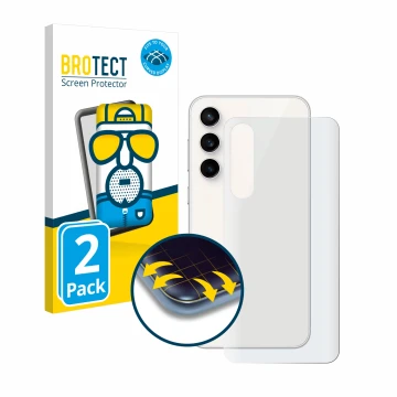 Parte frontale di una confezione del prodotto con il logo del marchio BROTECT. Accanto è raffigurato il dispositivo Samsung Ga