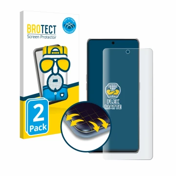 Parte frontale di una confezione del prodotto con il logo del marchio BROTECT. Accanto è raffigurato il dispositivo Oppo Find 