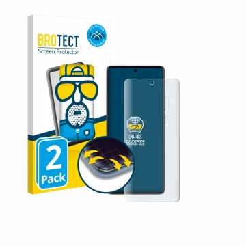 Parte frontale di una confezione del prodotto con il logo del marchio BROTECT. Accanto è raffigurato il dispositivo Vivo X90 P