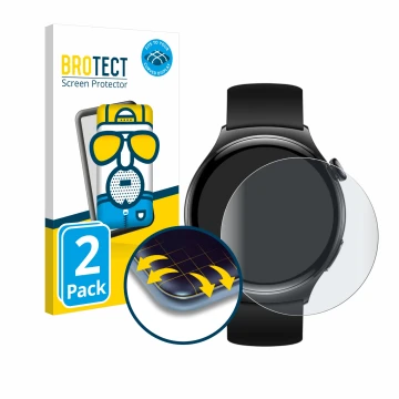 Parte frontale di una confezione del prodotto con il logo del marchio BROTECT. Accanto è raffigurato il dispositivo Huawei Wat