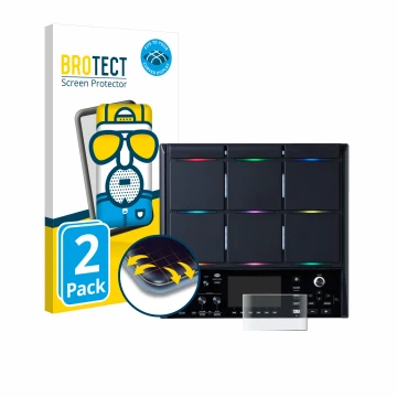Parte frontale di una confezione del prodotto con il logo del marchio BROTECT. Accanto è raffigurato il dispositivo Roland SPD