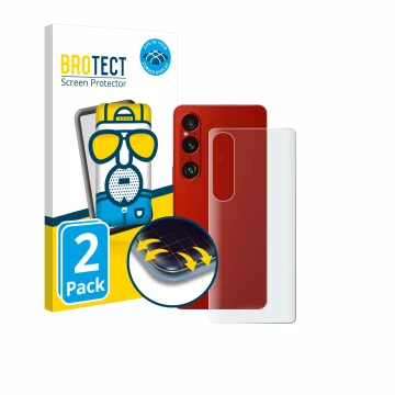 Parte frontale di una confezione del prodotto con il logo del marchio BROTECT. Accanto è raffigurato il dispositivo Sony Xperi