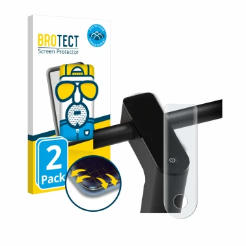 Parte frontale di una confezione del prodotto con il logo del marchio BROTECT. Accanto è raffigurato il dispositivo Xiaomi Mi 