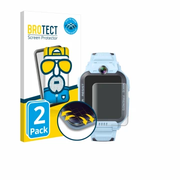 Parte frontale di una confezione del prodotto con il logo del marchio BROTECT. Accanto è raffigurato il dispositivo Imoo Watch