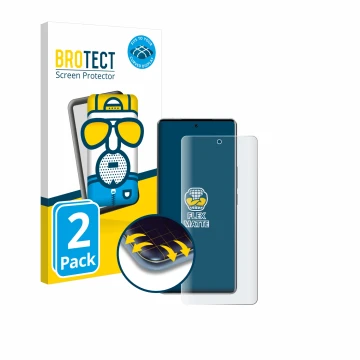 Parte frontale di una confezione del prodotto con il logo del marchio BROTECT. Accanto è raffigurato il dispositivo Vivo V40 c