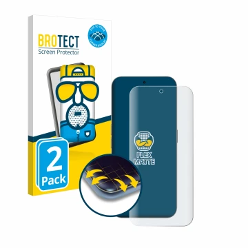 Parte frontale di una confezione del prodotto con il logo del marchio BROTECT. Accanto è raffigurato il dispositivo Nothing Ph