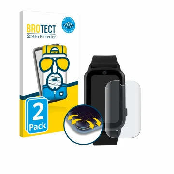 Parte frontale di una confezione del prodotto con il logo del marchio BROTECT. Accanto è raffigurato il dispositivo One2Track 
