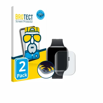 Parte frontale di una confezione del prodotto con il logo del marchio BROTECT. Accanto è raffigurato il dispositivo Xiaomi Red