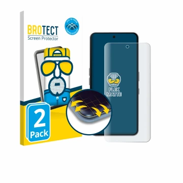 Parte frontale di una confezione del prodotto con il logo del marchio BROTECT. Accanto è raffigurato il dispositivo Nothing Ph