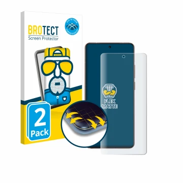 Parte frontale di una confezione del prodotto con il logo del marchio BROTECT. Accanto è raffigurato il dispositivo realme GT 