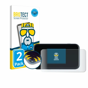 Parte frontale di una confezione del prodotto con il logo del marchio BROTECT. Accanto è raffigurato il dispositivo ZTE MU5002