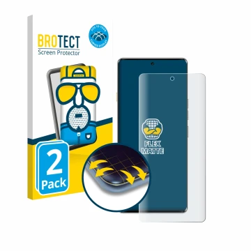 Parte frontale di una confezione del prodotto con il logo del marchio BROTECT. Accanto è raffigurato il dispositivo Tecno Camo