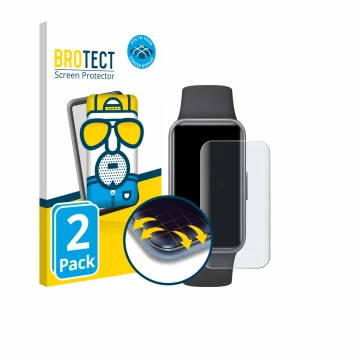 Parte frontale di una confezione del prodotto con il logo del marchio BROTECT. Accanto è raffigurato il dispositivo Huawei Ban