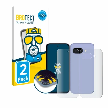 Parte frontale di una confezione del prodotto con il logo del marchio BROTECT. Accanto è raffigurato il dispositivo Google Pix