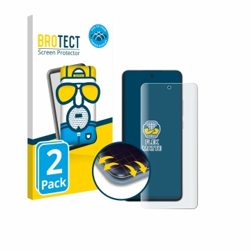 Parte frontale di una confezione del prodotto con il logo del marchio BROTECT. Accanto è raffigurato il dispositivo OnePlus No