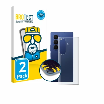 Parte frontale di una confezione del prodotto con il logo del marchio BROTECT. Accanto è raffigurato il dispositivo Samsung Ga