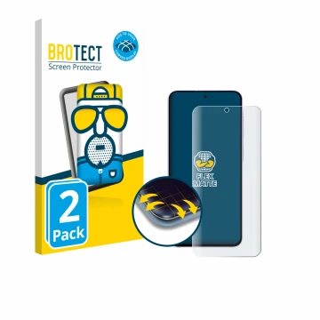 Parte frontale di una confezione del prodotto con il logo del marchio BROTECT. Accanto è raffigurato il dispositivo Samsung Ga