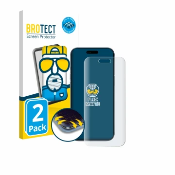 Parte frontale di una confezione del prodotto con il logo del marchio BROTECT. Accanto è raffigurato il dispositivo Apple iPho