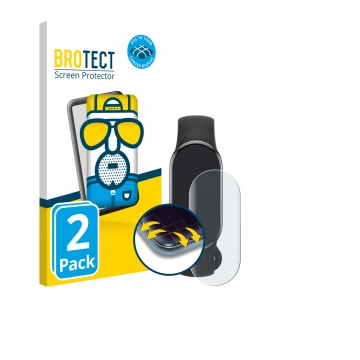 Parte frontale di una confezione del prodotto con il logo del marchio BROTECT. Accanto è raffigurato il dispositivo Xiaomi Sma