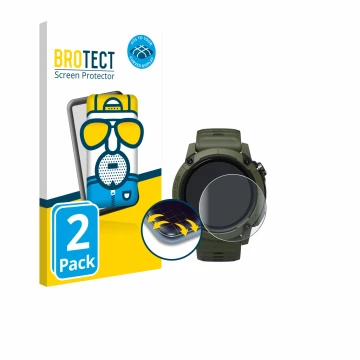 Parte frontale di una confezione del prodotto con il logo del marchio BROTECT. Accanto è raffigurato il dispositivo Coros NOMA