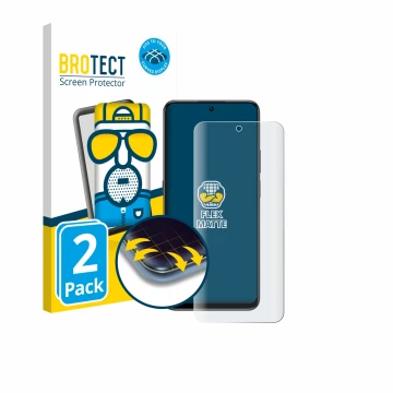 Parte frontale di una confezione del prodotto con il logo del marchio BROTECT. Accanto è raffigurato il dispositivo Honor 400 