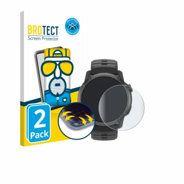 Parte frontale di una confezione del prodotto con il logo del marchio BROTECT. Accanto è raffigurato il dispositivo Coros Apex