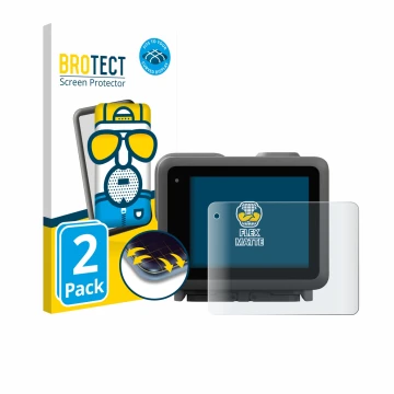 Parte frontale di una confezione del prodotto con il logo del marchio BROTECT. Accanto è raffigurato il dispositivo GoPro Lit 