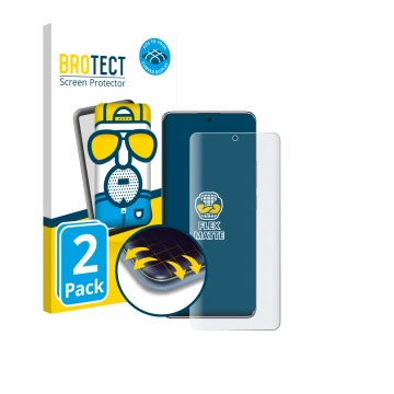 Parte frontale di una confezione del prodotto con il logo del marchio BROTECT. Accanto è raffigurato il dispositivo Xiaomi Red