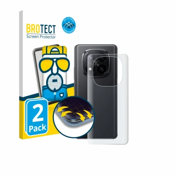 Parte frontale di una confezione del prodotto con il logo del marchio BROTECT. Accanto è raffigurato il dispositivo Xiaomi Red