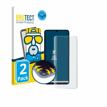 Parte frontale di una confezione del prodotto con il logo del marchio BROTECT. Accanto è raffigurato il dispositivo Samsung Ga