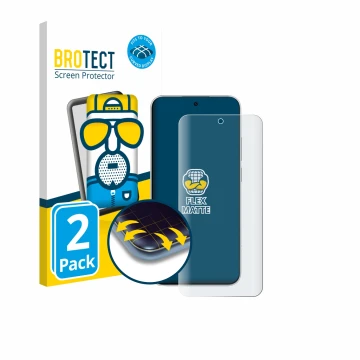 Parte frontale di una confezione del prodotto con il logo del marchio BROTECT. Accanto è raffigurato il dispositivo Xiaomi Red