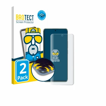 Parte frontale di una confezione del prodotto con il logo del marchio BROTECT. Accanto è raffigurato il dispositivo Xiaomi Red