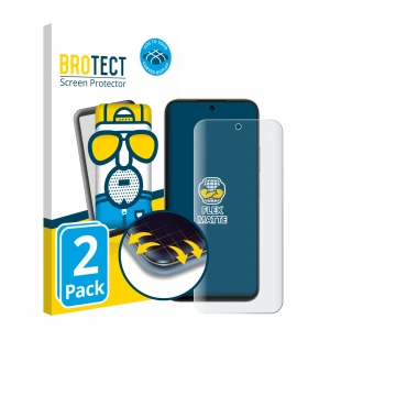 Parte frontale di una confezione del prodotto con il logo del marchio BROTECT. Accanto è raffigurato il dispositivo Oppo A6t 4