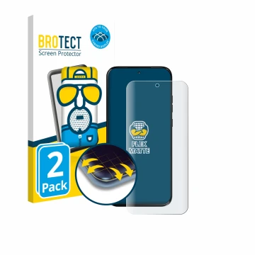 Parte frontale di una confezione del prodotto con il logo del marchio BROTECT. Accanto è raffigurato il dispositivo Motorola M