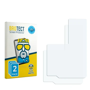 Parte frontale di una confezione del prodotto con il logo del marchio BROTECT. Accanto si trova la protezione per lo schermo c