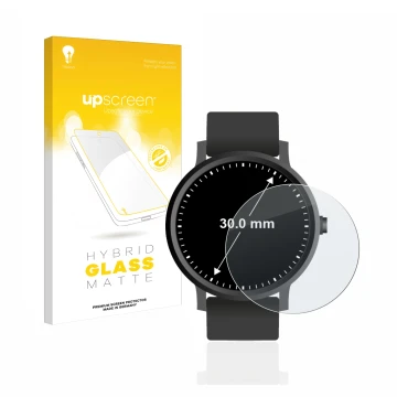 Parte frontale di una confezione del prodotto con il logo del marchio upscreen. Accanto è raffigurato il dispositivo Orologi (