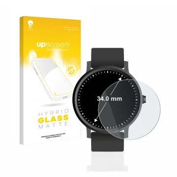 Parte frontale di una confezione del prodotto con il logo del marchio upscreen. Accanto è raffigurato il dispositivo Orologi (