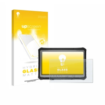 Parte frontale di una confezione del prodotto con il logo del marchio upscreen. Accanto è raffigurato il dispositivo Panasonic