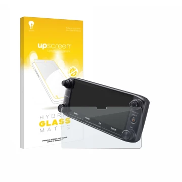 Parte frontale di una confezione del prodotto con il logo del marchio upscreen. Accanto è raffigurato il dispositivo Icom ID-5