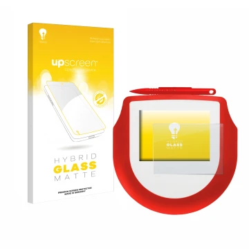 Parte frontale di una confezione del prodotto con il logo del marchio upscreen. Accanto è raffigurato il dispositivo Signotec 