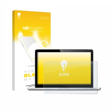 Parte frontale di una confezione del prodotto con il logo del marchio upscreen. Accanto è raffigurato il dispositivo con la re