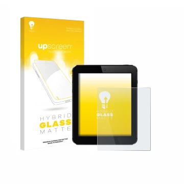 Parte frontale di una confezione del prodotto con il logo del marchio upscreen. Accanto è raffigurato il dispositivo con la re