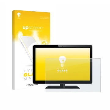 Parte frontale di una confezione del prodotto con il logo del marchio upscreen. Accanto è raffigurato il dispositivo con la re