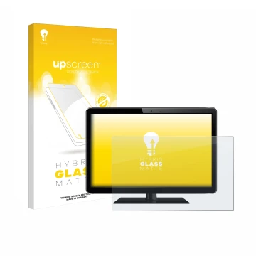 Parte frontale di una confezione del prodotto con il logo del marchio upscreen. Accanto è raffigurato il dispositivo con la re