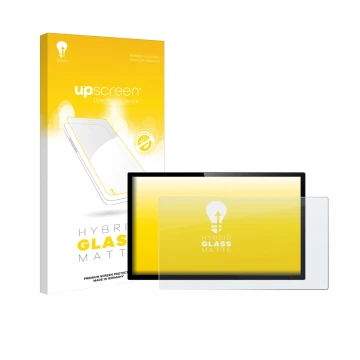 Parte frontale di una confezione del prodotto con il logo del marchio upscreen. Accanto è raffigurato il dispositivo con la re